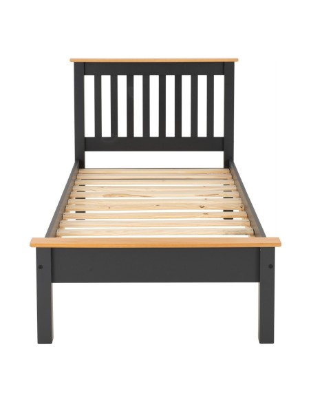 Monaco 3FT Low End Bed - Grey/Oak Effect