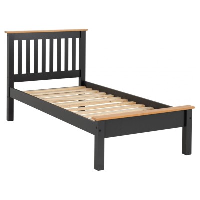 Monaco 3FT Low End Bed - Grey/Oak Effect