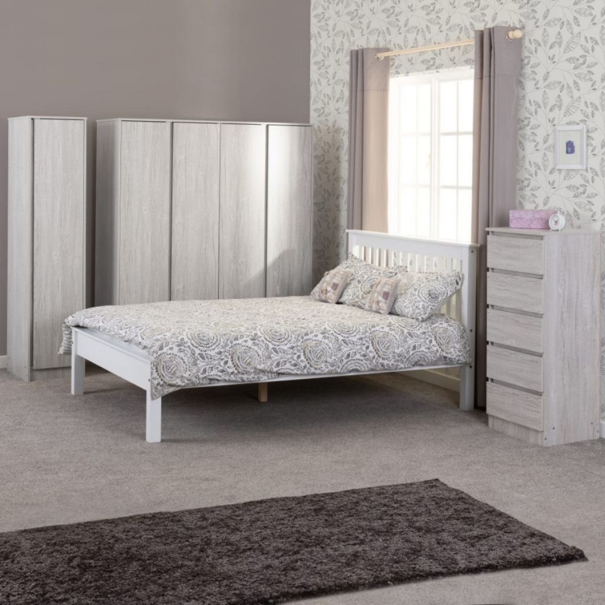 Monaco 5FT Low End Bed - White