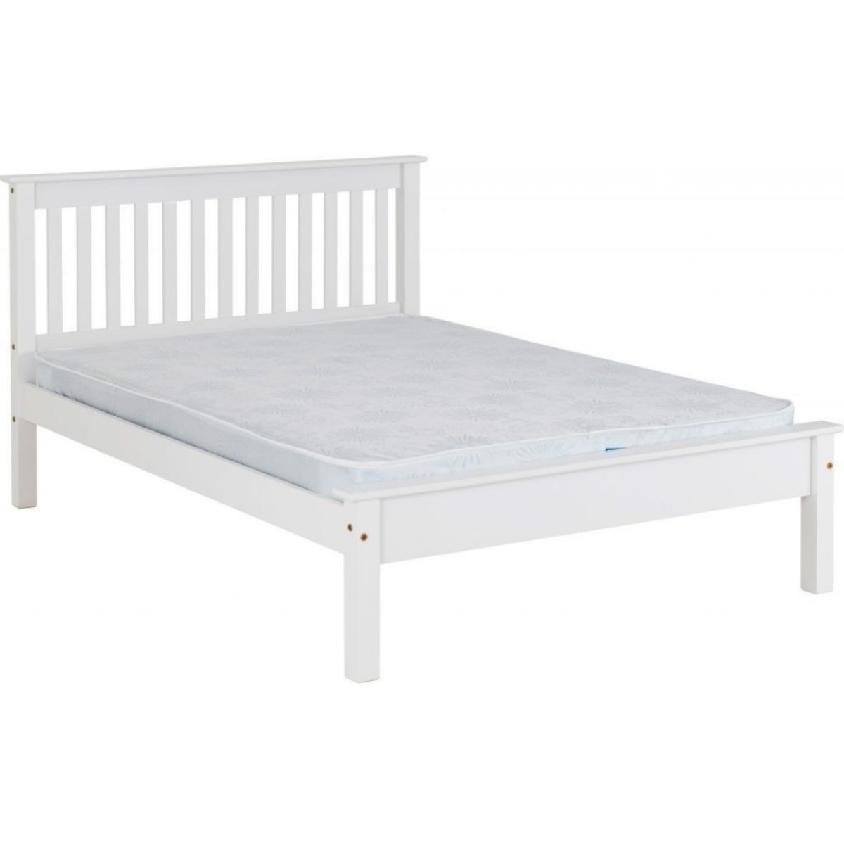 Monaco 5FT Low End Bed - White