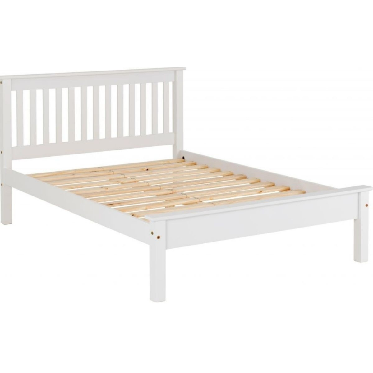 Monaco 5FT Low End Bed - White
