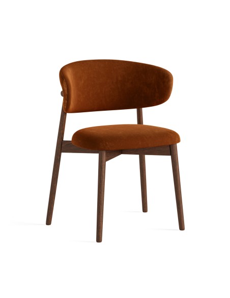 Monarch Dining Chair - Rustic Orange Velvet
