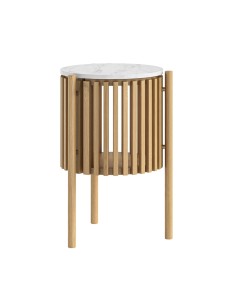 Boardwalk Natural Story Side Table - Marble Top