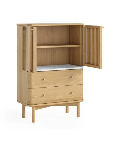 Boardwalk Natural Shoe Cabinet - Marble Top