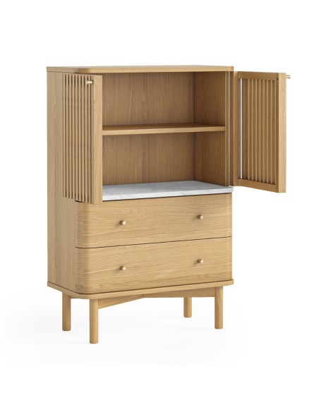 Boardwalk Natural Shoe Cabinet - Marble Top