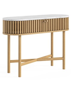 Boardwalk Natural Oval Console Table - Marble Top