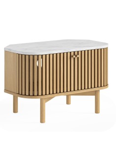 Boardwalk Natural Corner TV Unit - Marble Top