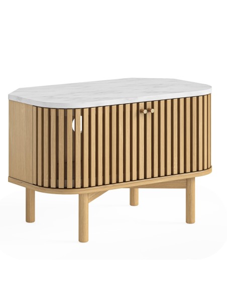 Boardwalk Natural Corner TV Unit - Marble Top