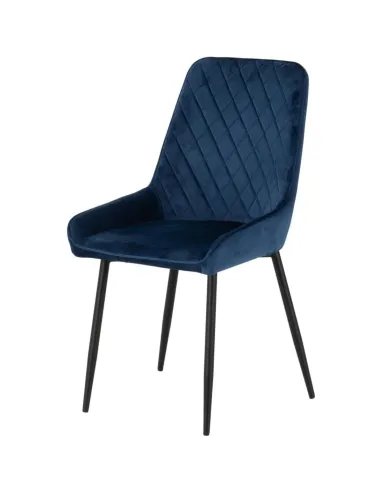 Athens Rectangular Table & Avery Dining Set (x4 Chairs) - Concrete/Sapphire Blue Velvet