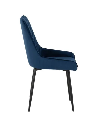 Athens Rectangular Table & Avery Dining Set (x4 Chairs) - Concrete/Sapphire Blue Velvet