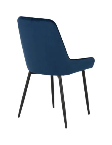 Athens Rectangular Table & Avery Dining Set (x4 Chairs) - Concrete/Sapphire Blue Velvet