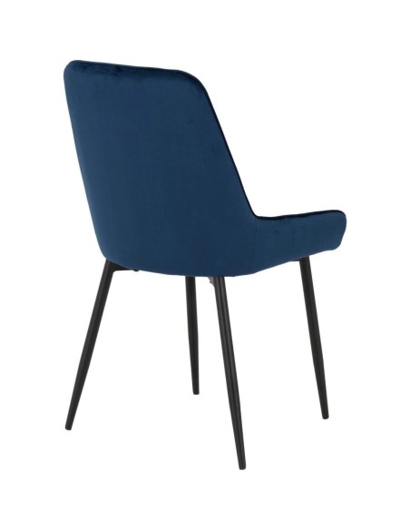 Athens Rectangular Table & Avery Dining Set (x4 Chairs) - Concrete/Sapphire Blue Velvet