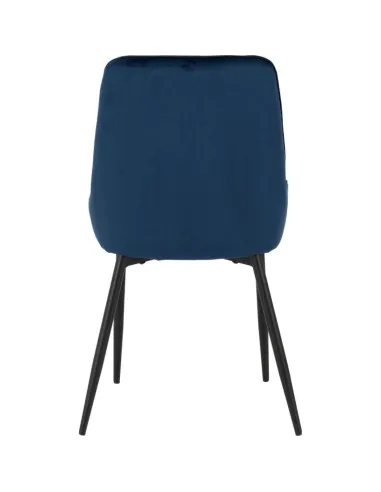 Athens Rectangular Table & Avery Dining Set (x4 Chairs) - Concrete/Sapphire Blue Velvet