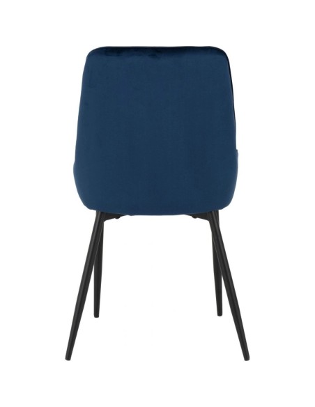 Athens Rectangular Table & Avery Dining Set (x4 Chairs) - Concrete/Sapphire Blue Velvet