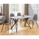 Athens Rectangular Table Dining Set (x4 Chairs) - Concrete Effect