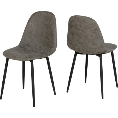 Athens Rectangular Table Dining Set (x4 Chairs) - Concrete Effect