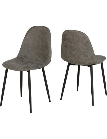 Athens Rectangular Table Dining Set (x4 Chairs) - Concrete Effect