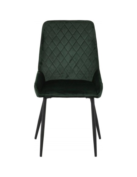 Athens Rectangular Table & Avery Dining Set (x4 Chairs) - Concrete/Emerald Green Velvet