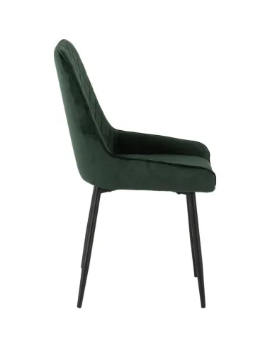 Athens Rectangular Table & Avery Dining Set (x4 Chairs) - Concrete/Emerald Green Velvet