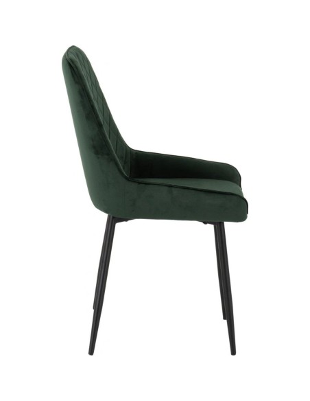 Athens Rectangular Table & Avery Dining Set (x4 Chairs) - Concrete/Emerald Green Velvet