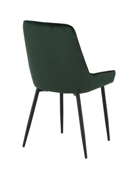 Athens Rectangular Table & Avery Dining Set (x4 Chairs) - Concrete/Emerald Green Velvet