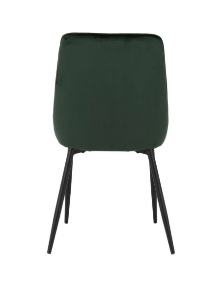 Athens Rectangular Table & Avery Dining Set (x4 Chairs) - Concrete/Emerald Green Velvet