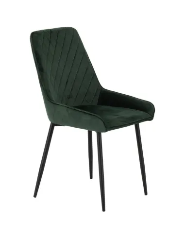 Athens Rectangular Table & Avery Dining Set (x4 Chairs) - Concrete/Emerald Green Velvet