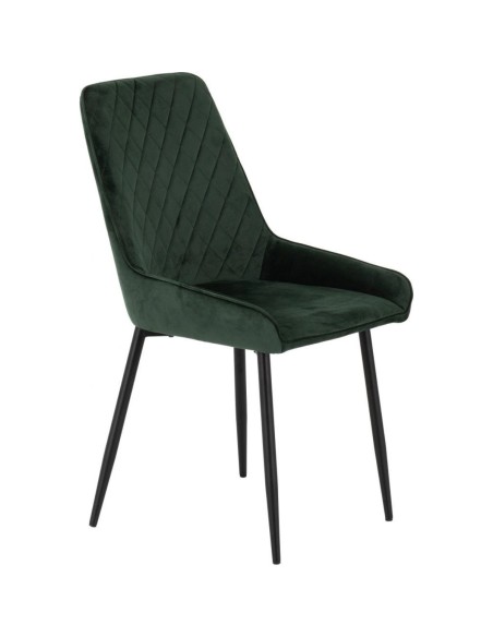 Athens Rectangular Table & Avery Dining Set (x4 Chairs) - Concrete/Emerald Green Velvet