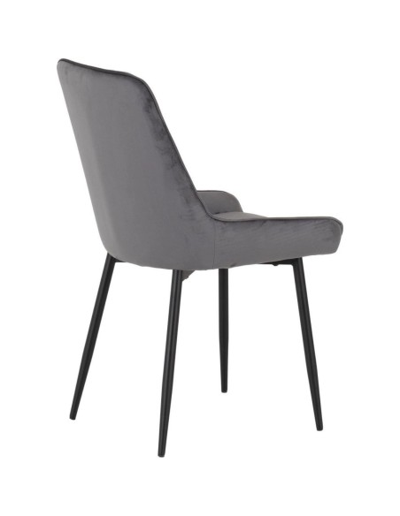 Athens Rectangular Table & Avery Dining Set (x4 Chairs) - Concrete/Grey Velvet