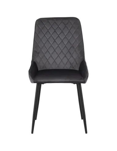 Athens Round Table & Avery Dining Set (x4 Chairs) - Concrete/Sapphire Blue Velvet