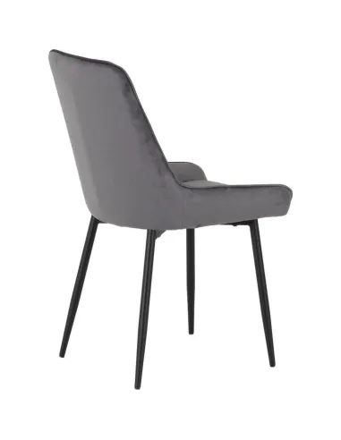 Athens Round Table & Avery Dining Set (x4 Chairs) - Concrete/Sapphire Blue Velvet