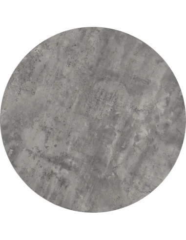 Athens Round Table & Avery Dining Set (x4 Chairs) - Concrete/Sapphire Blue Velvet