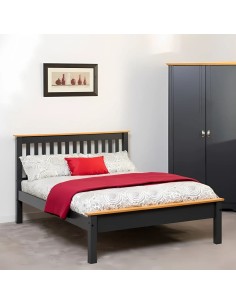 Monaco 5ft Low End Bed Set - Grey (Bed & Mattress)