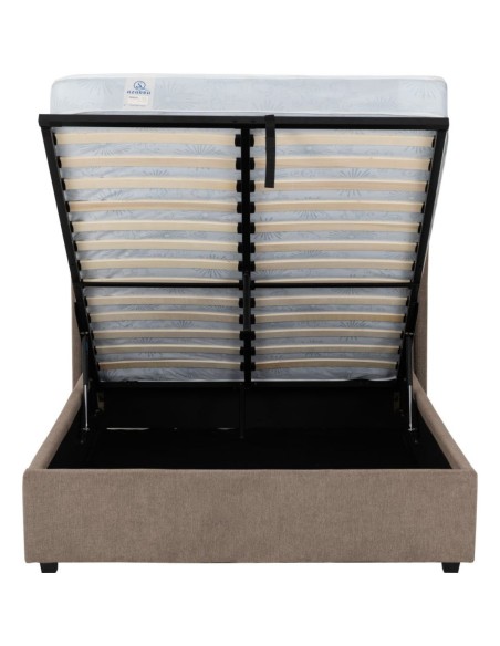 Verona 5FT Ottoman Bed Set - Brown (Bed & Mattress)