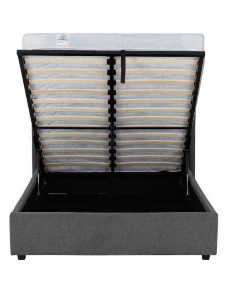 Verona 5FT Ottoman Bed Set - Grey (Bed & Mattress)