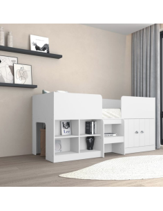 Orlando Low Sleeper Bed Set - White (Bed & Mattress)