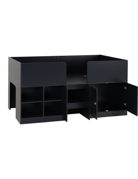 Orlando Low Sleeper Bed Set - Dark Grey (Bed & Mattress)