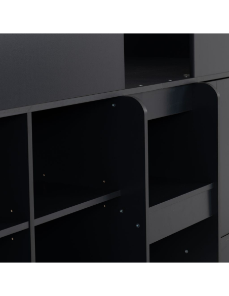 Orlando Low Sleeper Bed Set - Dark Grey (Bed & Mattress)