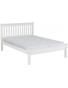 Monaco 4ft6 Low Foot End Bedframe - White 2