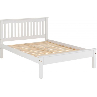 Monaco 4ft6 Low Foot End Bedframe - White