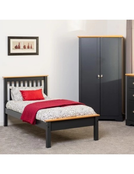 Monaco 3ft Low End Bed Set - Grey (Bed & Mattress)