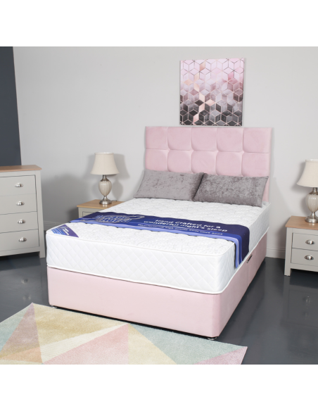 DW 6ft Designer Paris Divan Bed Set (Divan/Headboard & Mattress) - Various Colours