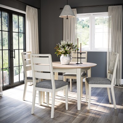 Marlow 1200 mm/1550 mm Round Extending Dining Table - Coconut Milk