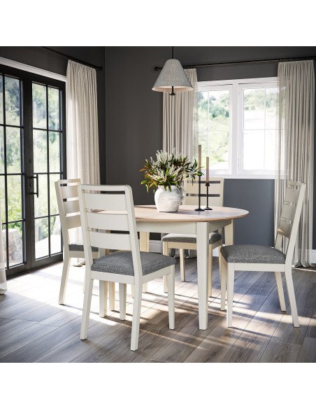 Marlow 1200 mm/1550 mm Round Extending Dining Table - Coconut Milk