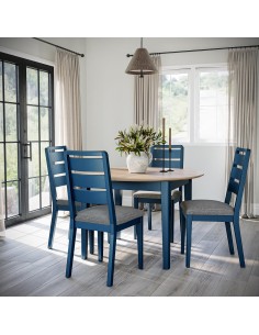 Marlow 1200 mm/1550 mm Round Extending Dining Table - Navy