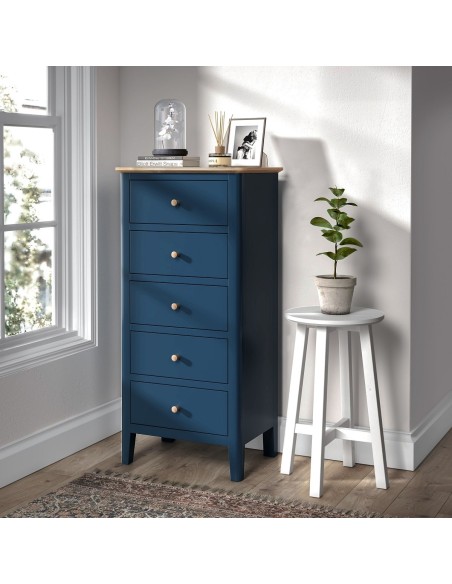 Marlow Tall Boy Chest - Navy