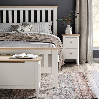 Marlow Narrow Bedside Locker - Coconut Milk
