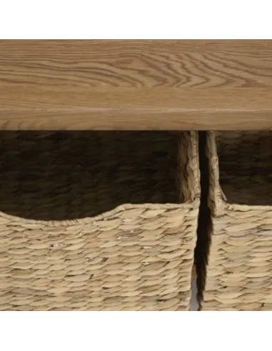 Astoria Bench With Basket - Warm Wax