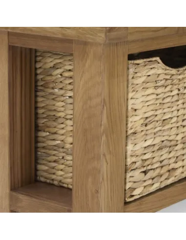 Astoria Bench With Basket - Warm Wax