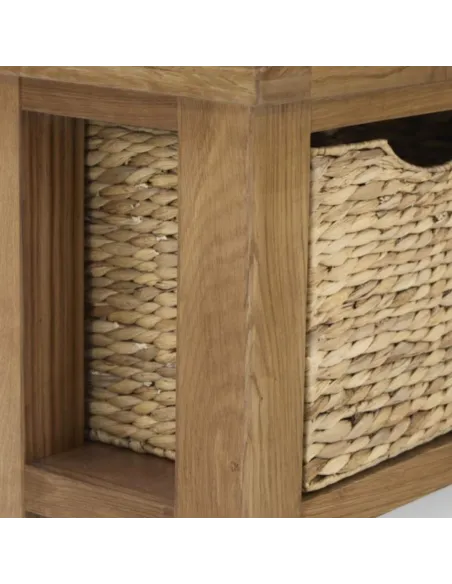 Astoria Bench With Basket - Warm Wax